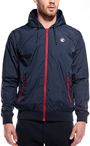 WOLDO Athletic Men´s Lightweight Jacket Hooded Tracksuit Top Sports Jacket Slim Fit (L, blue)