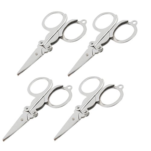SODIAL(R) 4 St¨¹ck faltbare silbern Metall Papier Handwerk Schere