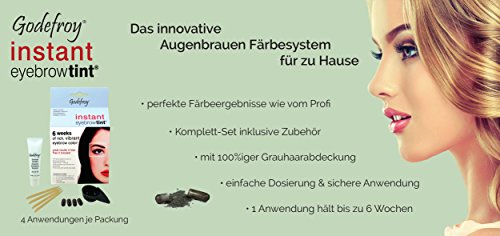 Godefroy InstantEyebrowTint, Augenbrauen – Färbeset, dunkelbraun, 1er Pack (1 x 4 Stück) - 4