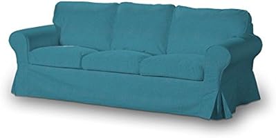 Dekoria 610-705-16 Ektorp nouettes 3 places pliant et non pour canap&eacute; 3 places pliant Ektorp non Etna, turquoise