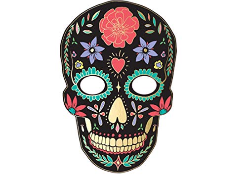 party-deco MASP13 - 3 Maschere Teschio Dia de Los Muertos Nere Halloween 19 x 28