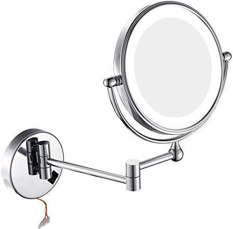 GURUN Wall Mounted Magnifying Makeup mirror with 7x magnification, Cordless,Hardwire 1805D 20cm 7x