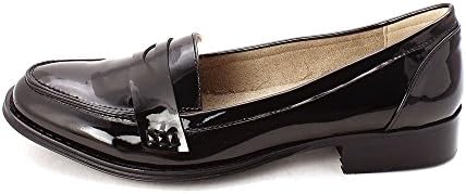 Wanted Shoes Womens Campus Closed Toe Loafers, Black Patent, Size 9.0 US/7 UK US