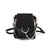 Produktbild PSATO Kleine Größe Retro Kreisring Schulterrucksack Für Frauen, Geldbörse Schrubben Leder Crossbody-Daypack Damen Süße Kette Umhängetasche Kosmetiktasche Für Mädchen,Black