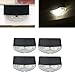 Produktbild Wokee (4 Stück LED Solar Motion Sensor Lichter, Solar Powered Outdoor Garten Licht Gutter Zaun LED Wandlampe Lampe Wasserdichte Solarenergie betriebene Sicherheitslicht