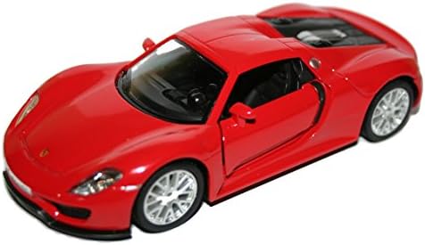 Sports 918 Spyder Diecast Metal 1:32 Scale Model Sports Car Official Licensed Product Opening Doors (Red)