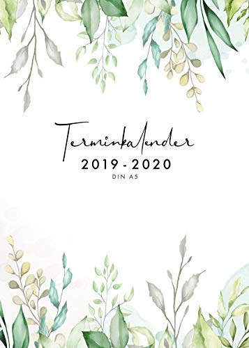 Terminkalender 2019/2020 A5: Stilvoller Wochenplaner 2019 2020 Motiv Blumen | Wochenkalender |Taschenkalender | 18 Monate | von Juli 2019 bis Dezember 2020