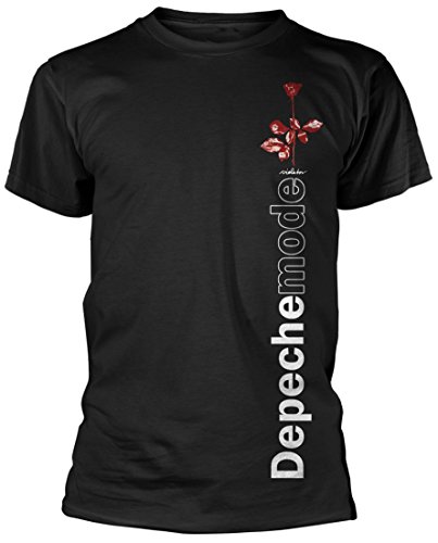 Official Depeche Mode - Violator Side Rose - Black Cotton T Shirt (Large)