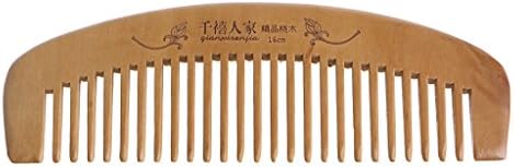 SKYlive 2 Pcs Women Comb , Peach Wood Static Natural Hairbrush Comb (brown)