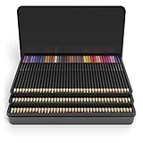 Castle Art Supplies Ensemble de 120 crayons de couleur pour artistes, noyau 'Soft Series' pour la superposition, le mélange et l'ombrage; parfait pour les livres à colorier et les salles de classe