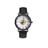 Armbanduhren Modeaccessoires, Freizeit Bunte Ziffer Analog Kunstleder Band Unisex Paar Armbanduhr - Schwarz