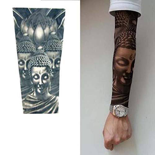 Xingsiyue Ensemble de Manchette Temporaire de Tattoo Stocking - Faux Tatouages Manches Bras Glissement Homme Femme Stocking