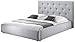 Produktbild CAVADORE Kunstleder Bett mit Stauraum CLARISSA in Hellgrau/Qualitativ hochwertiges Funktionsbett aus Kunstleder/160 x 200 cm breit
