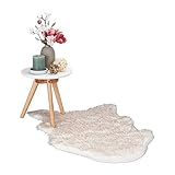 Dekorativ: 60x90cm großes Fell in Lammfell Optik für Gemütlichkeit und Romantik in edlem Landhausstil