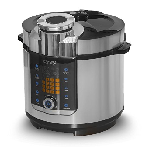 Multikocher 6 Liter Edelstahl Schnellkochtopf Reiskocher Kochautomat cooker Multikocher Dampfdruck Kochtopf inklusiv Dampfgarer Einsatz 24 Stunde Timer 1.000 Watt 19 Automaitkprogramme - 2