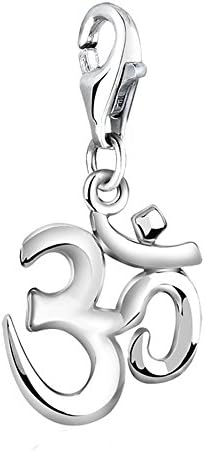 .925 Sterling Silver OM Clip on Charm for Charm Bracelets