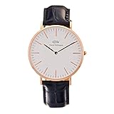 Daniel Wellington Herren Analog Quarz Uhr mit Leder Armband DW00100014