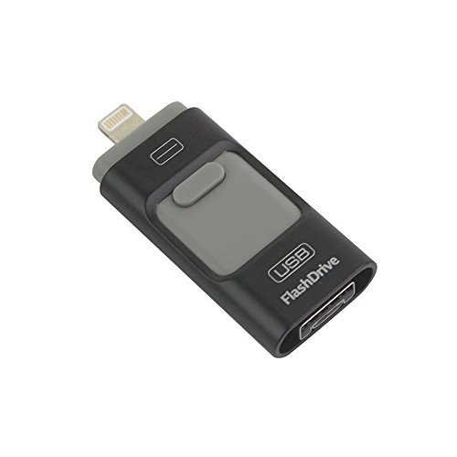 LL TRADER USB Drive 64GB Flash-Laufwerk OTG mit duale steckern für iPhone5/iPhone6/iPad Mini/iPad Air/Android Phone/Mac/PC(L3 Memory Stick - Schwarz)