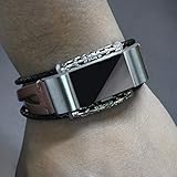 Altsommer Armband Leder für Fitbit Charge 2 Armband,Fashion Business Leder Ersatz Armband mit Metallschnalle, Armband Metall Klassische Schnalle Sport Bügel für Damen Herren (Rose Gold)