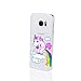 Produktbild FINOO ® | Handyhülle Hardcase Hart Cover Case Schutzhülle Schale Transparent für Samsung Galaxy S7 Edge Einhorn