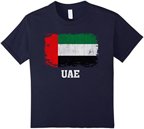 UAE Flag Jersey T-shirt - Emirates Flag Casual Tee Shirt Kids 12 Navy