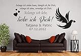 wandtattoo liebespaar Ihre Namen und das Datum senden Sie uns einfach nach dem Kauf über Amazon