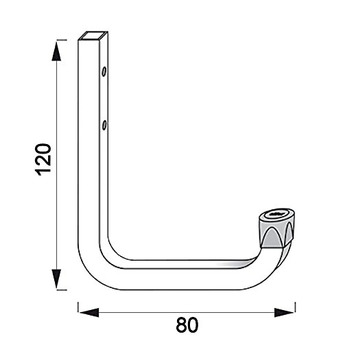 8 x SECOTEC® Universalhaken verzinkt 80 x 120 mm Belastbarkeit 80 kg Stahlhaken Garagenhaken - 3