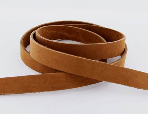 AURORIS - Lederband flach aus Nubukleder - Variante: Breite: 13mm / Länge: 1m / Farbe: hellbraun