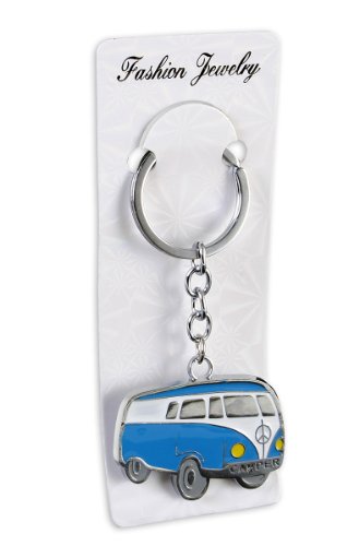 Preisvergleich Produktbild Camper Bus Schlüsselanhänger Blau-Silber,aus Meta
