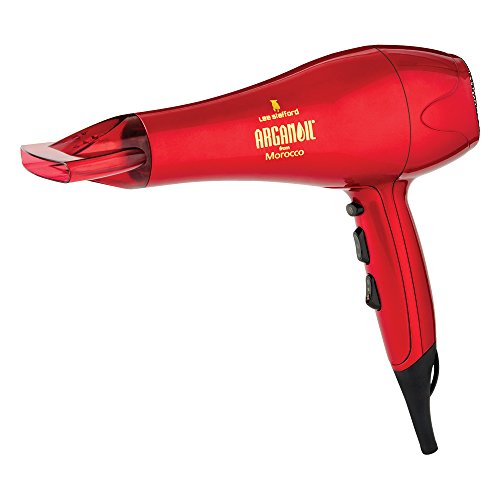Lee Stafford Blow Dry Faster & Nourish 2200W AC Ionic Hair Dryer - Salon Quality - Moroccan Oil Infused For Silky Smooth Hair - Extra Long 3m Cord - 60 Day Money Back Guarantee