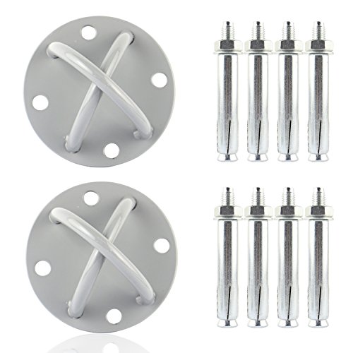 Preisvergleich Produktbild Extsud 2er Deckenhalterung Wandhalterung Deckenbefestigung für Schlingentrainer Suspension Trainer Slingtrainer Boxsäcke oder auch Hängematten bis ca. 250kg belastbar mit 4x Schrauben 100% Metall