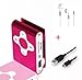 Produktbild smartec24® Mini Clip MP3 Player in pink inkl. 1x Ohrhörer und 1x Mini USB 2.0 Highspeed Lade- und Datenkabel