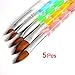 TOOGOO(R) 5pcs Acrylic Nail Art UV Gel Carving Pen Brush Liquid Powder DIY No. 4/6/8/10/12