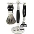 Edwin Jagger Rasur-Geschenk-Set- Pure Badger Dachshaar-Rasierpinsel, Gillette Mach 3 Rasierer und St&auml;nder, Ebenholzimitation, 1er Pack (1 x 1 St&uuml;ck)