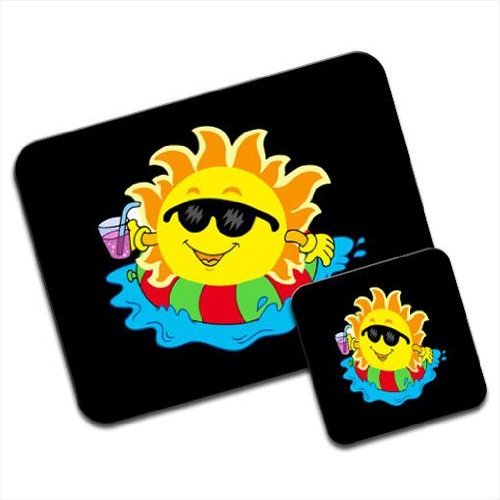 Preisvergleich Produktbild Sonne im Urlaub und Sonnenbrille Mauspad & Untersetzer