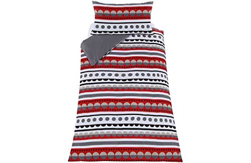 Crosby Red Stripe & Spot Bedding Set - Single.