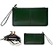 Produktbild Belfen® [Weichleder] [Dunkelgrün] Smartphone-Reißverschluss-Brieftasche Organizer mit Kreditkartehalter / Bargeldtasche / Wristlet- [bis zu 6 x 3.1 * 0.3 Zoll Mobiltelefon]
