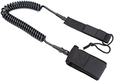 MEOKEY Surfboard Leash, Adjustable Standup Paddle Board Leash and Safety Ankle Strap, Quick Release SUP Surfing Coiled Spring Leg Foot Rope with Double Stainless Steel Swivel (Blue Orange Black)