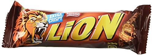 Nestlé LION Trio Snack con Wafer Toffee e Cereali Ricoperti di Cioccolato al Latte, Confezione da 24 Snack x 42 g