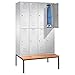 Produktbild Umkleideschrank Schließfachschrank Spind mit Bank und 4 Abteilen à 40 cm