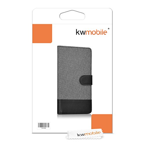 kwmobile Funda para Elephone P9000 - Carcasa de Tela y Cuero sint tico - con Tapa y Tarjetero Gris Negro reviews kwmobile Funda para Elephone P9000 - Carcasa de Tela y Cuero sint tico - con Tapa y Tarjetero Gris Negro
