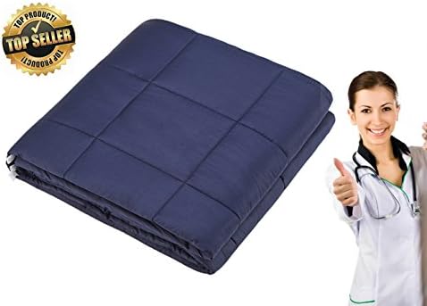 WANY Weighted Blanket for Adults Gravity Blanket for Anxiety, ADHD, Autism Heavy Blanket Reduce Stress, Agitation, Insomnia, Relieve Aches Fall Asleep Faster 120lb - 250lb, 60" x 80" Blue