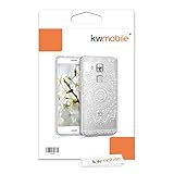 kwmobile Hülle für Huawei Nova Plus - TPU Silikon Backcover Case Handy Schutzhülle - Cover klar Blume Design Weiß Transparent - 