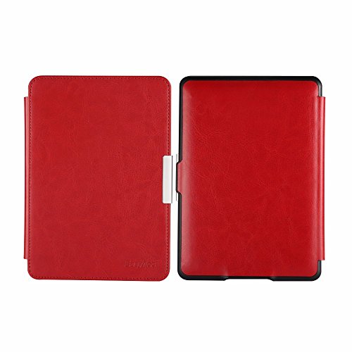 Kindle Paperwhite Hülle, EasyAcc Smartshell Case Kompatibel für Alle Kindle Paperwhite Die dünnste und Leichteste Schutzhülle (für Alle Vorgängermodelle von 2012, 2013, 2014 und Den Neuen Kindle Paperwhite 2015 Mit Sleep / Wake up Funktion – Rote - 7