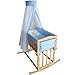 Honey Bee Baby Cradle, Rocking Crib and Bedside Bed 3 in 1 -Blue