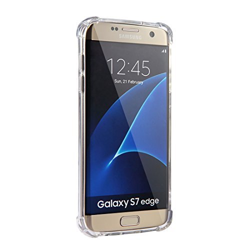 Galaxy S7 Edge Case  Jenuos Crystal Clear Shockproof Transparent Silicon TPU Bumper   Hard PC Back Cover Case for Samsung Galaxy S7 Edge 5 5  - Clear  S7E-TPU-CL 