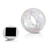 GRDE® Bunte Sphärische Mosaik Lampe, Nachtlicht, LED Lampe mit Farbwechsel, Wasserdichte Solar Leuchte, Kristallglas-Leuchte für Garten, Patio, Tabelle, Innen- Dekorationen (Silver) - 2