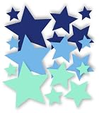 Wandtattoo Türaufkleber mit Namen, 73009-29cm-tricolore-blau, mit bunten Sternen fürs Jungenzimmer, Kinderzimmer Jungen, Wandaufkleber Wandtatoos Sticker Aufkleber für die Wand, Tapetensticker, Tattoo aus Markenfolie, Namensaufkleber mit Wunschname, in 32 Farben wählbar - 2