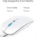 Price comparison product image CITW Wireless Mouse Mute Computer Mouse Rechargeable Ergonomic Mouse Ultra-Thin Silent Mouse 2.4Ghz Optical USB Mouse Laptop,White
