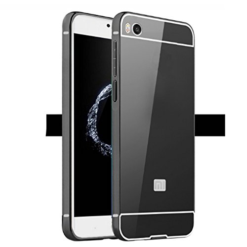 Funda Espejo Aluminio Metal Carcasa para Xiaomi Mi5S Color Negro